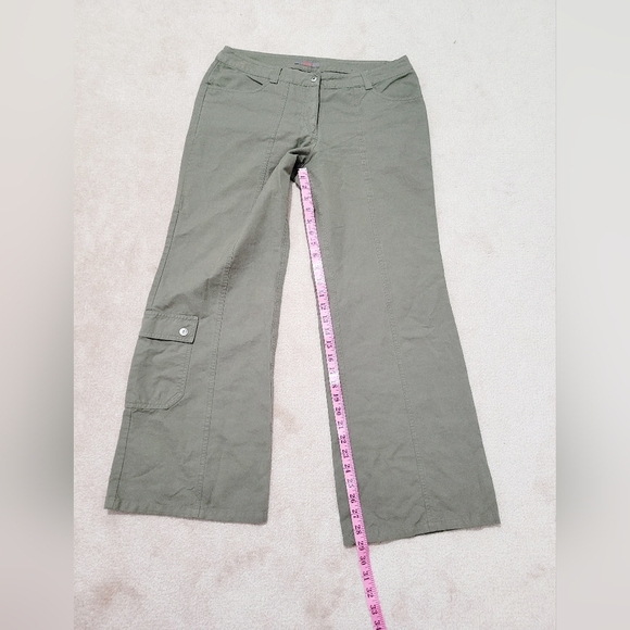 S. Oliver Pants Wide Leg Cargo Y2K Army Green Woman's Size 40 TINKA - Picture 8 of 12